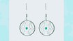 Dream Catcher Sterling Silver Turquoise Imitation Very Small Tiny Hook Earrings