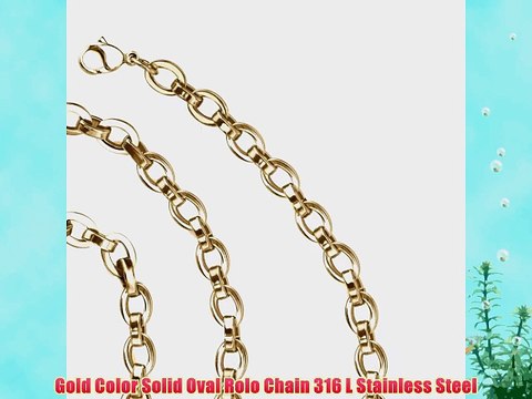 Gold Color 2.50mm Stunning Unisex Stainless Steel Rolo Oval Link Adjustable 18 to 22 Inch Chain