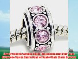 Jewelry Monster Antique Finish Alexandrite Light Pink June Birthstone Spacer Charm Bead for