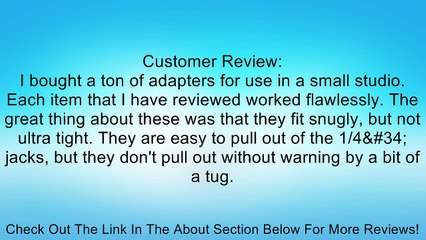 Hosa GXP246 XLR Male To 1/4 TRS Adaptor Review