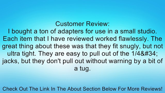 Hosa GXP246 XLR Male To 1/4 TRS Adaptor Review