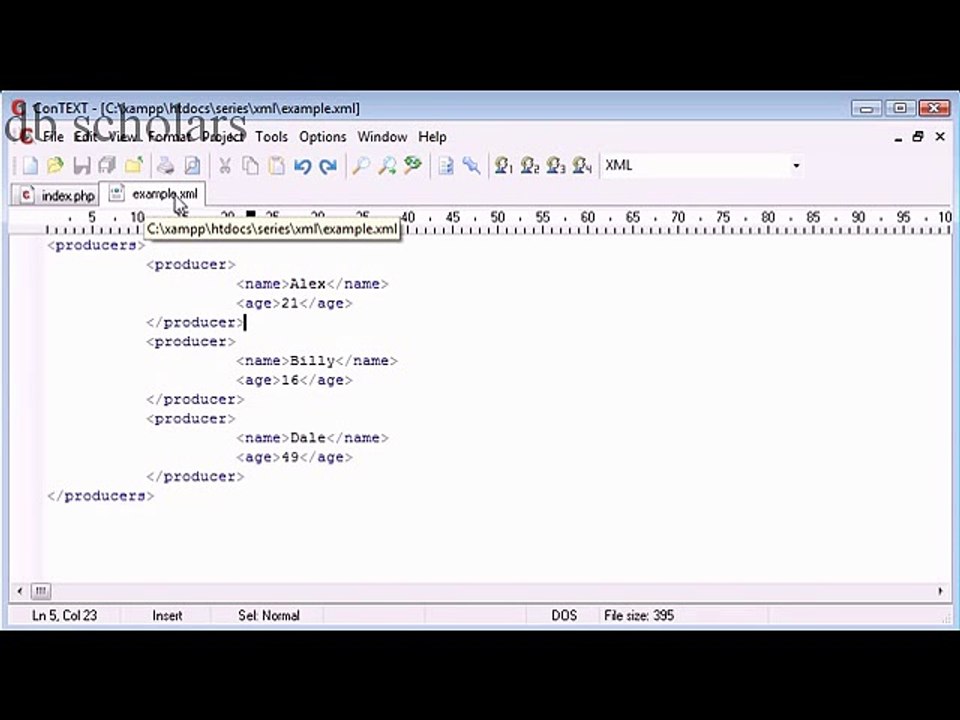 PHP Lecture (105) Reading a Simple XML File Part 1
