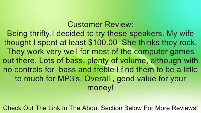 Cyber Acoustics 2.1 Computer Speakers (CA-3090) Review