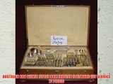 AUSTRIAN 800 SILVER FITTED BOX FROSTED FLATWARE SET SERVICE 77 PIECES