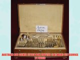 AUSTRIAN 800 SILVER FITTED BOX FROSTED FLATWARE SET SERVICE 77 PIECES