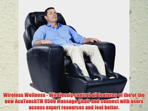 Black Human Touch AcuTouch HT-9500 Robotic Massage Chair Ergonomic Acu Touch Premium Leather