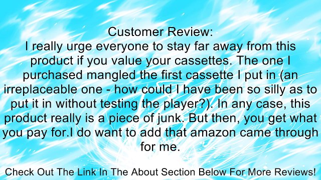 Coby CX144A Portable AM/FM Cassette Player/Recorder Review