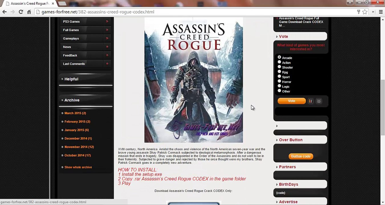 Assassin’s Creed Rogue CODEX Crack Full Game