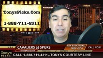 San Antonio Spurs vs. Cleveland Cavaliers Free Pick Prediction NBA Pro Basketball Odds Preview 3-12-2015