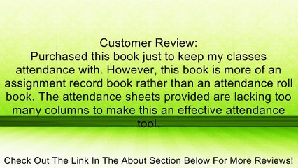 Mead Teachers Class Record & Roll Book, 8 1/2in. x 11in. Review