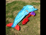 Outdoor Entertainment Kites 3D Huge Parafoil Giant Dolphin Blue Kites