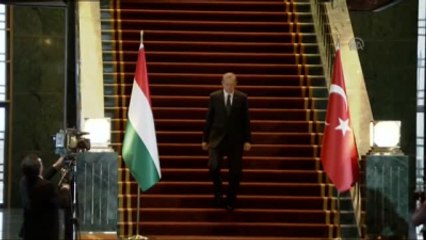 Erdoğan, Macaristan Cumhurbaşkanı Ader'i Törenle Karşıladı