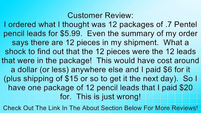 Pentel(R) Super Hi-Polymer(R) Leads, 0.7 mm, B, Soft, Black, Tube Of 12 Review