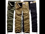 Men's Thick Polar Fleece Lining Multi Pocket Cotton Cargo Pants