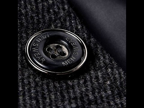 Mens Knitted Stand Collar Wool Blend Tweed Coats Long Jackets