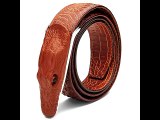 125CM Mens Genuine Leather Alligator Alloy Adjustable Belt