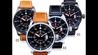 Naviforce NF9044M Military Black Date PU Leather Men Wrist Watch