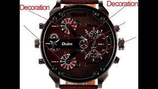 Oulm 3548 Artificial Leather Band Analog Quartz Sport Watch