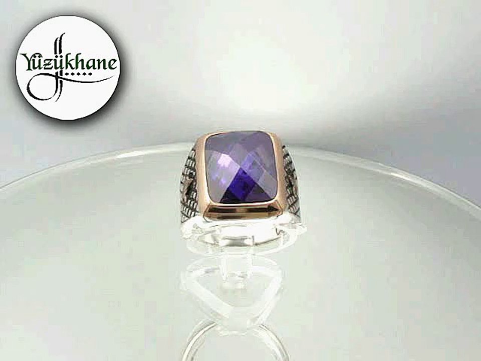 Fasetli Kesim Zirkon Taşlı Şık Gümüş Yüzük