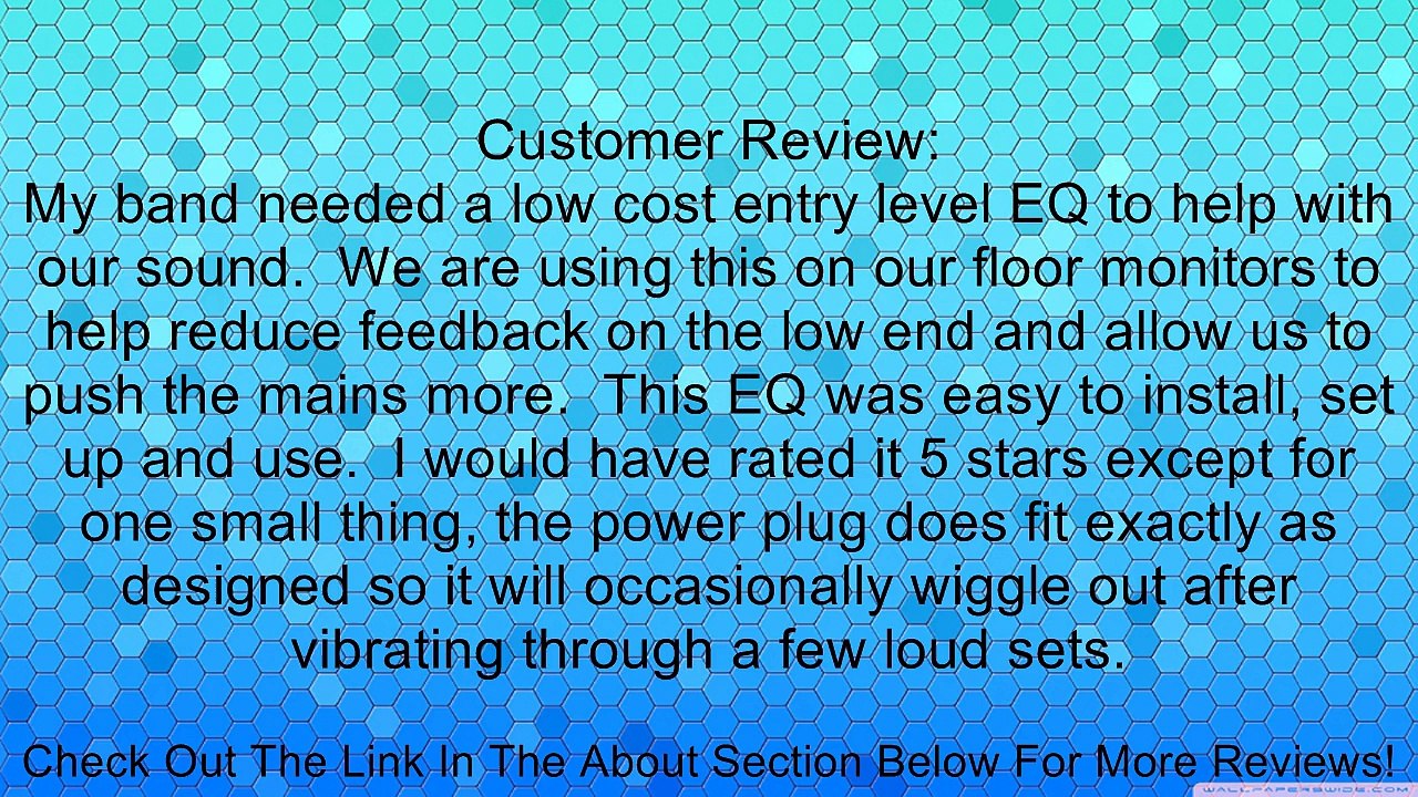 Nady GEQ-131 (1U) 1-Channel 31-Band Graphic Equalizer Review