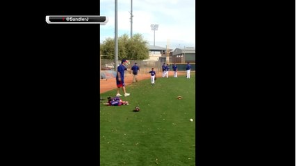 Tony Romo plays catch with Adrian Beltre's son