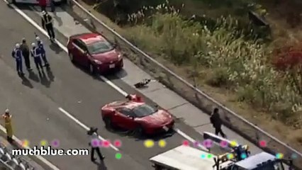 LaFerrari and other Supercars Crashed on a Japanese Road