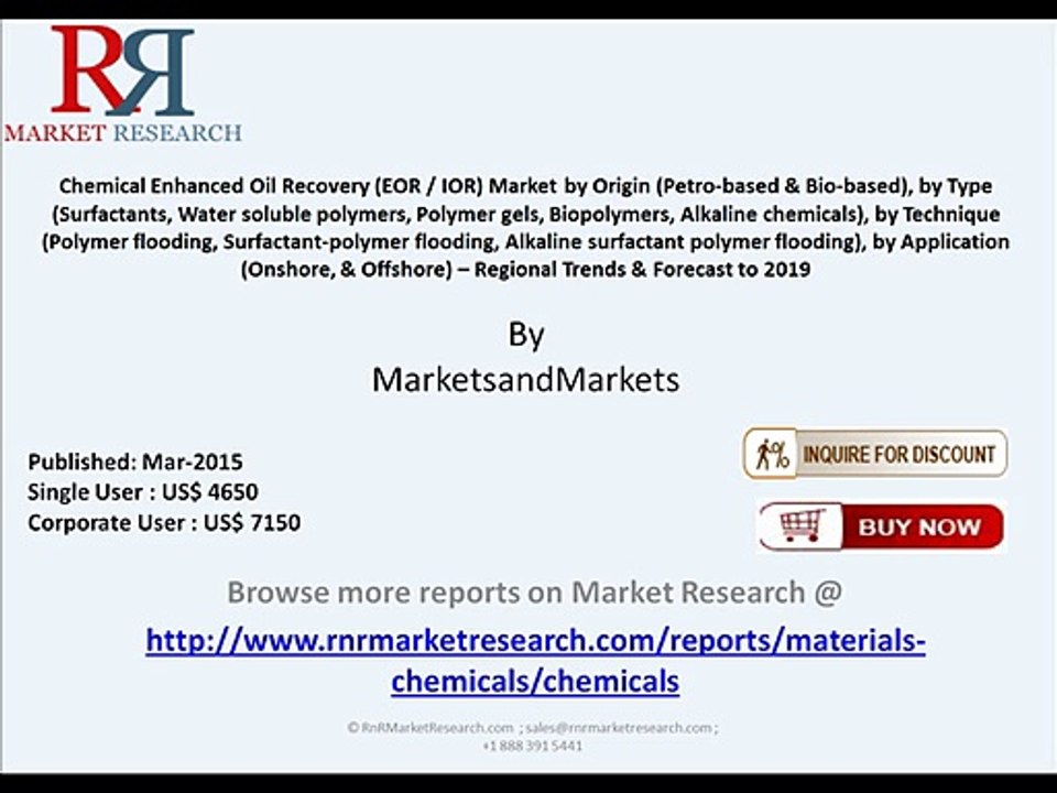 Worldwide Chemical Enhanced Oil Recovery Market to Reach $150.35 Million by 2019