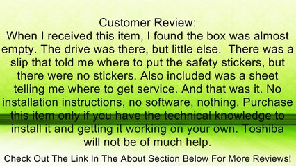 Toshiba 16x;48 Internal EIDE DVD/CD-ROM Drive Review