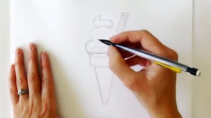 how to draw ice cream cone