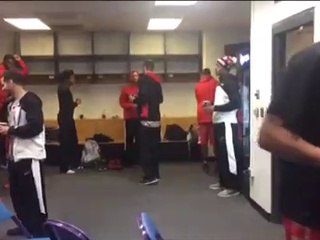 Illinois State basketball locker room celebration