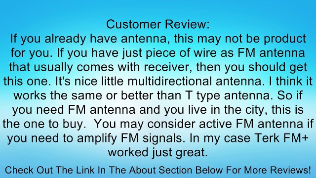 TERK Omni-Directional Indoor FM Antenna Review