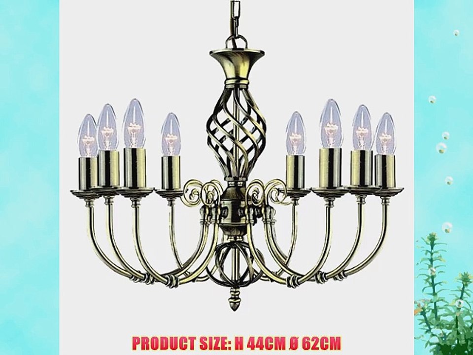 Zanzibar Antique Brass 8 Light Pendant 8X60 Watt Bc Lamps