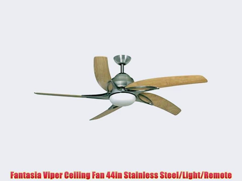 Fantasia Viper Ceiling Fan 44in Stainless Steel/Light/Remote