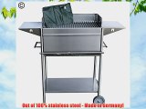 Full Stainless Steel Charcoal Barbecue BBQ in a perfect set portable from Bruderherz incl.