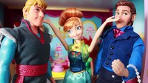 Frozen Fever Anna's Birthday Party Play Doh Cake  Elsa Olaf Kristoff Hans Barbie Parody Toy Video