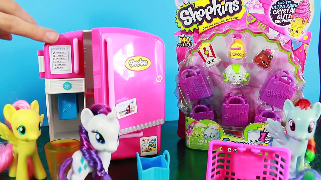 MLP Shopkins Season 2 So Cool Fridge My Little Pony Rainbow Dash Fluttershy Toy Blind Bags