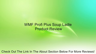 WMF Profi Plus Soup Ladle Review