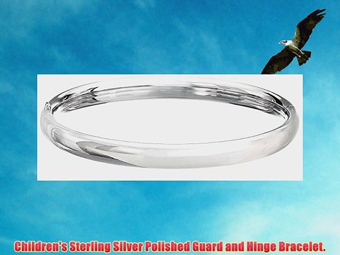 Children's Sterling Silver Polished Guard and Hinge Bracelet.