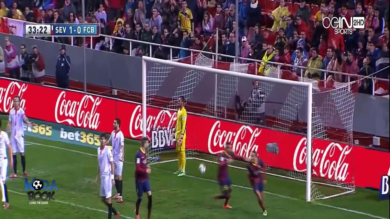 أهداف مباراة إشبيلية 1-4 برشلونة [9 2 2014] علي سعيد الكعبي [HD]