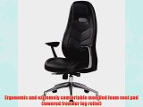 Amstyle Bari Executive Office Chair with 5-Point Synchro-Mechanism Real Leather Black
