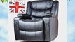 New Chunky Black Leather Cinema Recliner Chair Massage Swivel Rock Heat Gaming Reclining