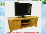 TRESCO - SOLID CHUNKY WAXED OAK LARGE WIDE TV PLASMA DVD VIDEO UNIT CABINET STAND / LIVING