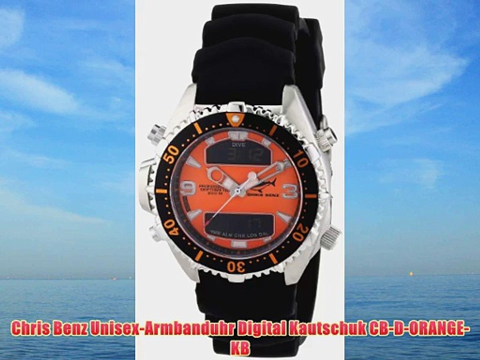 Chris Benz Unisex-Armbanduhr Digital Kautschuk CB-D-ORANGE-KB