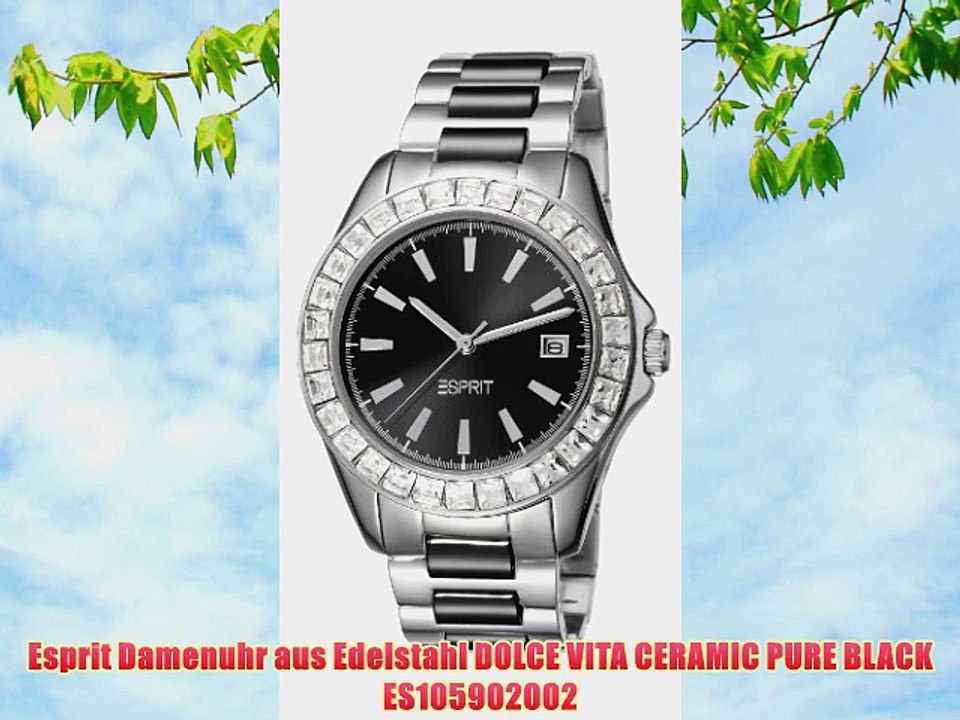 Esprit Damenuhr aus Edelstahl DOLCE VITA CERAMIC PURE BLACK ES105902002
