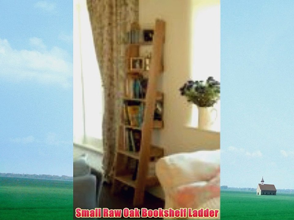 Small Raw Oak Bookshelf Ladder
