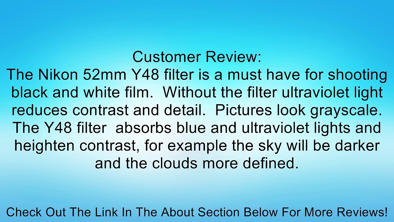 Nikon 52mm Y48 Special Effects Filter (Medium Yellow), Product #2229 Review
