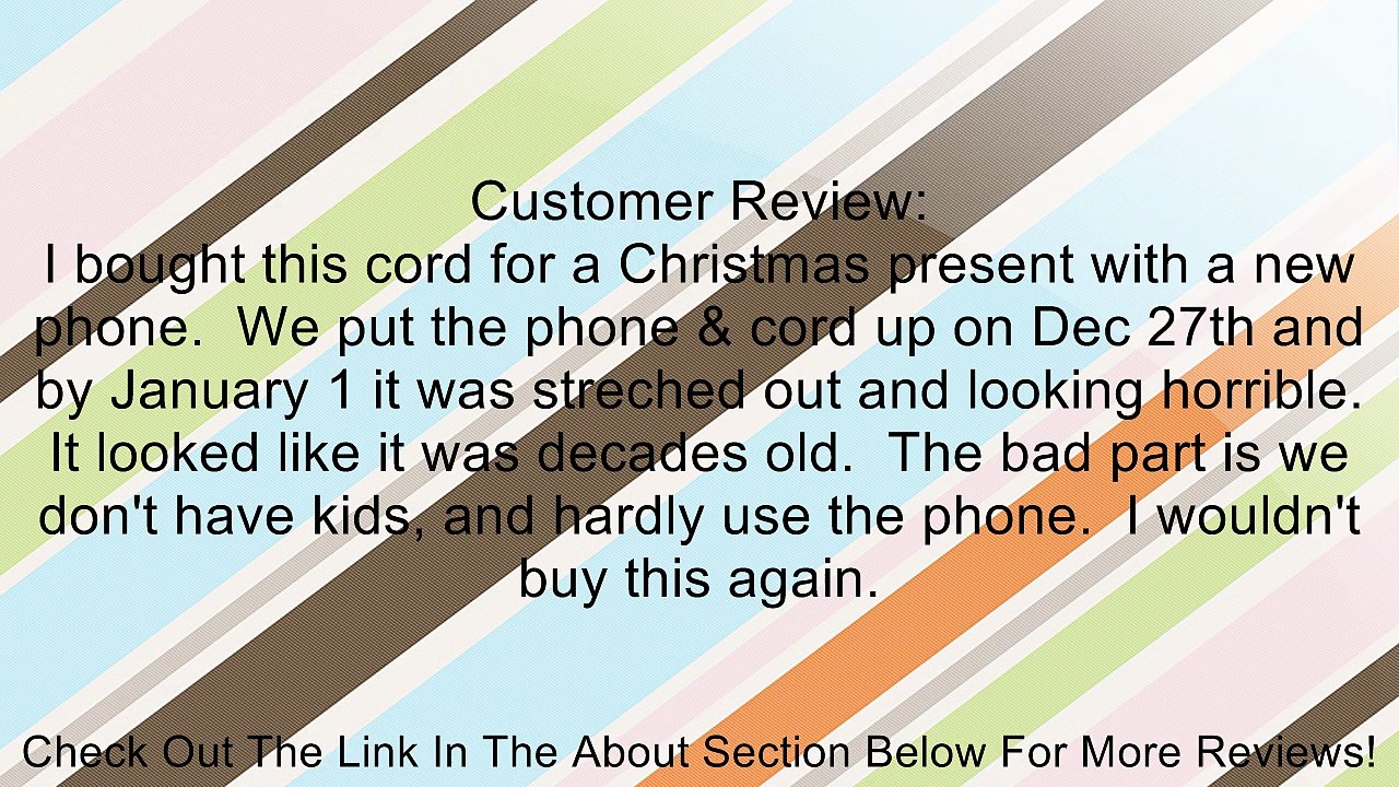 GE TL26139 25' Coil Phone Cord (Black) Review