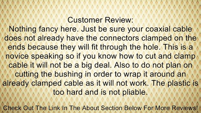 RCA VH144 Coaxial Feed-Thru Wall Bushings (Discontinued by Manufacturer) Review