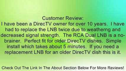 RCA DLNB2BOX LNB (Dual) Review