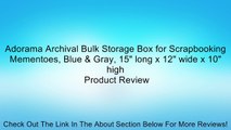 Adorama Archival Bulk Storage Box for Scrapbooking Mementoes, Blue & Gray, 15